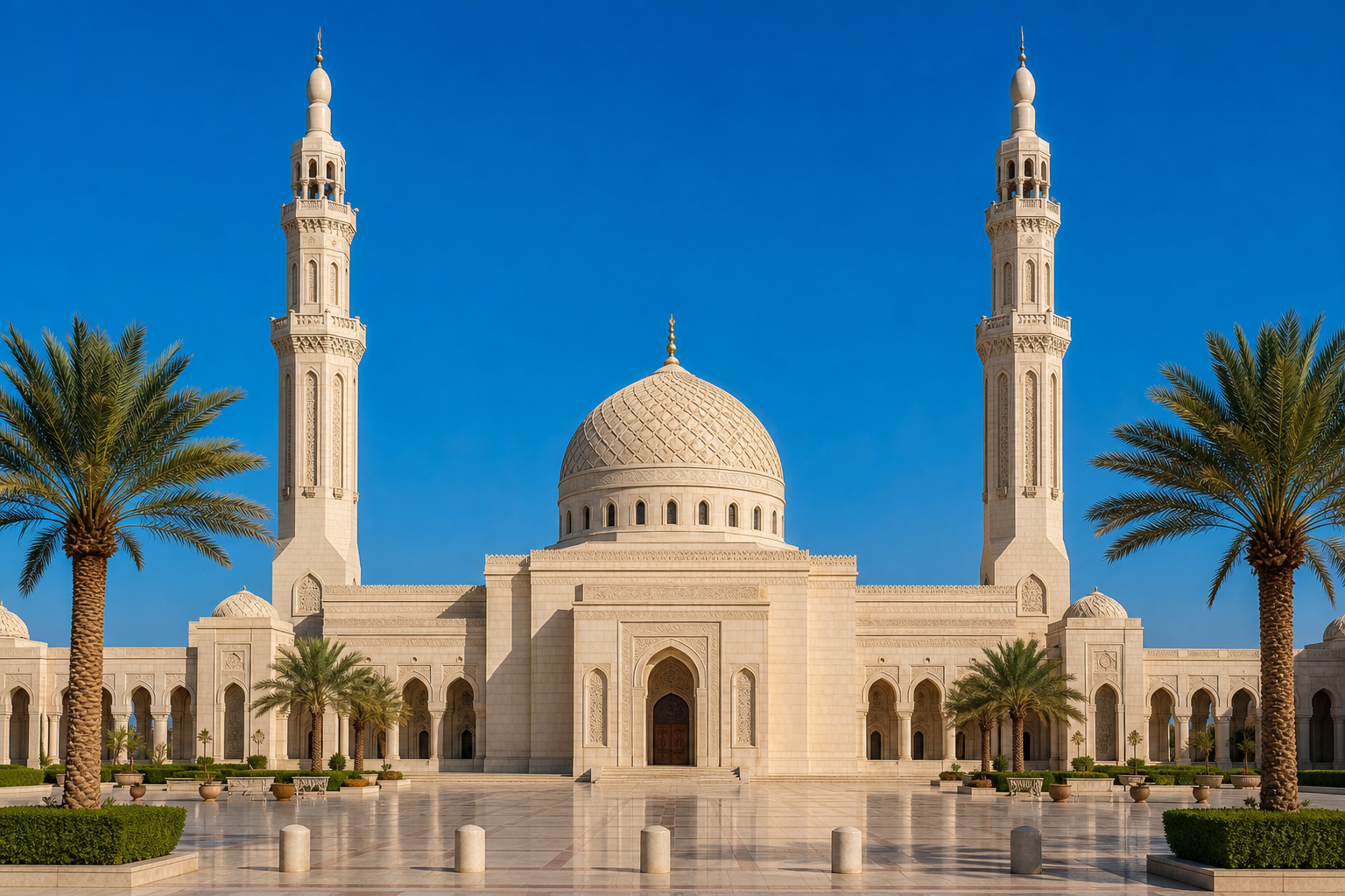 مسجد بقباب ومآذن